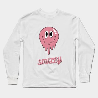 Preppy Y2K Trendy Smiley Design Cute Pink Long Sleeve T-Shirt